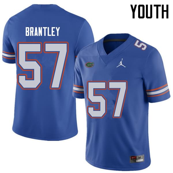 Youth NCAA Florida Gators Caleb Brantley #57 Stitched Authentic Jordan Brand Royal College Football Jersey AJD7165HE